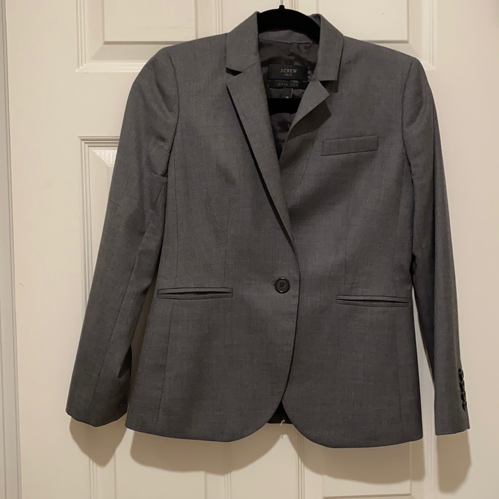 Jcrew Charcoal Grey Blazer Suit Jacket - image 1
